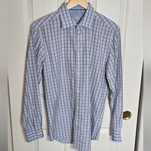 Bugatchi Men's Blue Checkered Shirt